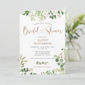 Invitation de mariage élégante avec verdure (Debout devant)