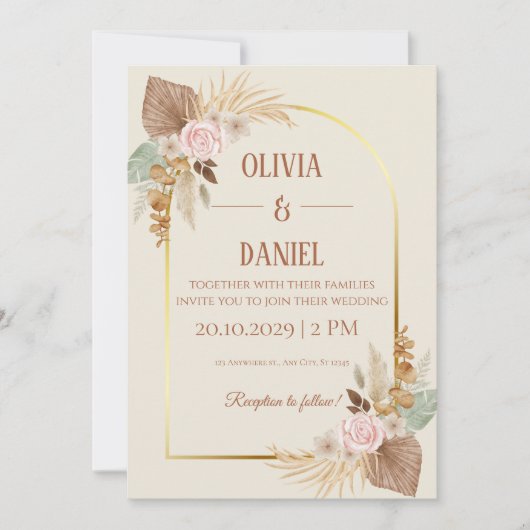 Invitation de mariage élégante Boho - Arche modern (Devant)