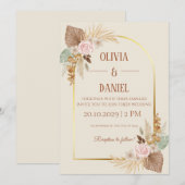 Invitation de mariage élégante Boho - Arche modern (Devant / Derrière)