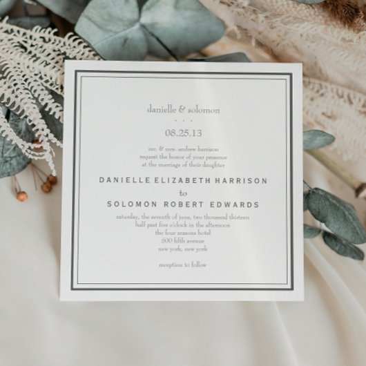 Invitation de mariage élégante - Changer d'Arrière