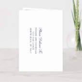 Invitation de mariage élégante classique bleu mari (Verso)