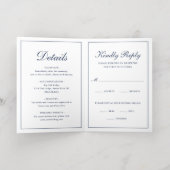 Invitation de mariage élégante classique bleu mari (Couchage intérieur)