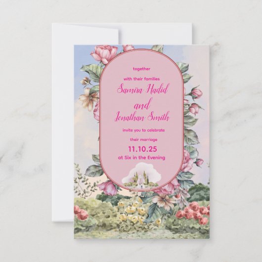 Invitation de mariage élégante – Classique et roma (Devant)