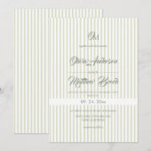 Invitation de mariage élégante classique⎮Rayure de (Devant / Derrière)