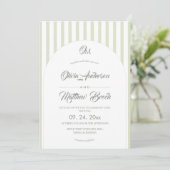 Invitation de mariage élégante classique⎮Rayure sa (Debout devant)