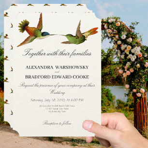 Invitation de mariage élégante colibri