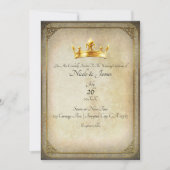 Invitation de mariage élégante Couronne Royale Vin (Devant)
