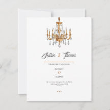 Invitation de mariage élégante de luxe dorée class