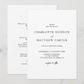Invitation de mariage élégante | Détails sur le do (Devant / Derrière)