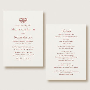 Invitation de mariage élégante double face Terraco