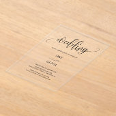 Invitation de mariage élégante en acrylic transpar (Poser)