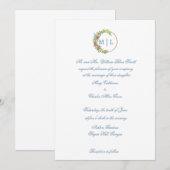 Invitation de mariage élégante en bleu (Devant / Derrière)