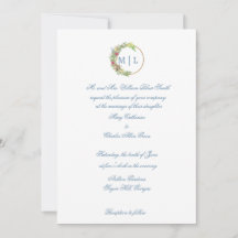 Invitation de mariage élégante en bleu