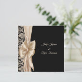 Invitation de mariage élégante en damas (Debout devant)