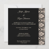 Invitation de mariage élégante en damas (Dos)