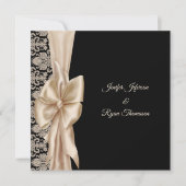 Invitation de mariage élégante en damas (Devant)