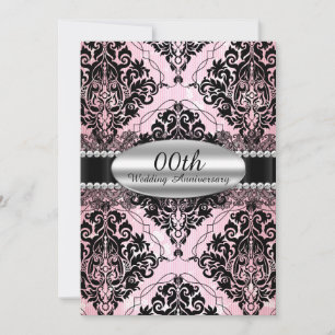 Invitation de mariage élégante en Damas pour anniv