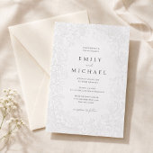 Invitation de mariage élégante en dentelle minimal