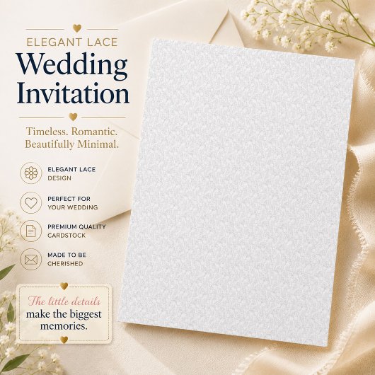 Invitation de mariage élégante en dentelle minimal