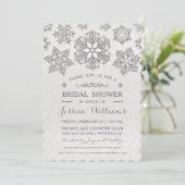 Invitation de mariage élégante en forme de flocon (Debout devant)