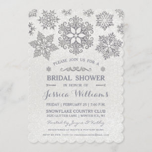 Invitation de mariage élégante en forme de flocon
