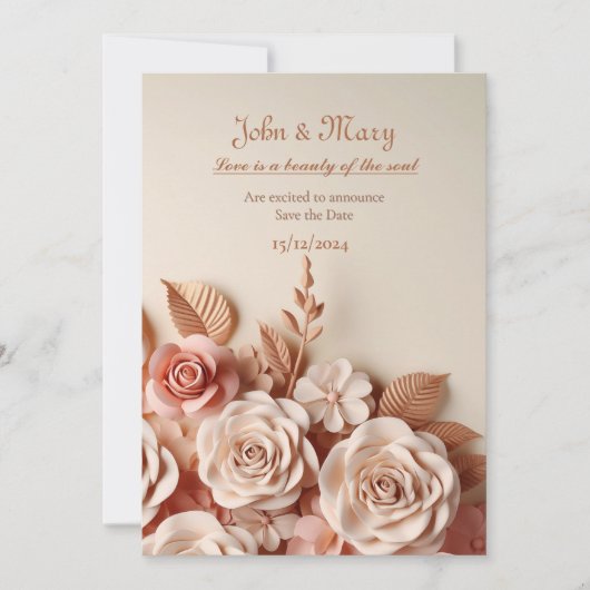 Invitation de mariage élégante et attrayante avec  (Devant)