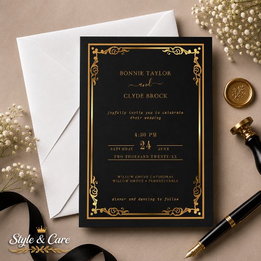 Invitation de mariage élégante et chic avec une to