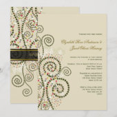 Invitation de mariage élégante et chic Bohème avec (Devant / Derrière)