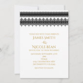 Invitation de mariage élégante et classe blanche e (Devant)