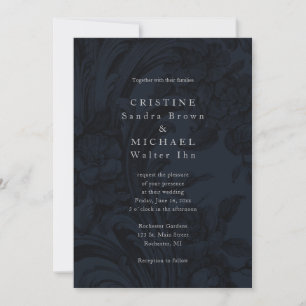 Invitation de mariage élégante et décorative foncé