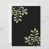 Invitation de mariage élégante et douce noire avec (Dos)