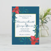 Invitation de mariage élégante et fleurie (Debout devant)