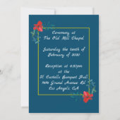 Invitation de mariage élégante et fleurie (Dos)