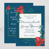 Invitation de mariage élégante et fleurie (Devant / Derrière)