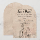 Invitation de mariage élégante et minimaliste avec (Devant / Derrière)