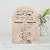 Invitation de mariage élégante et minimaliste avec (Debout devant)