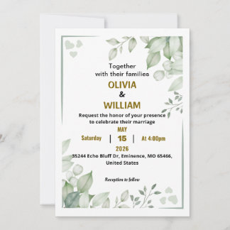 Invitation de mariage élégante et minimaliste en a