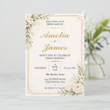 Invitation de mariage élégante et minimaliste mode