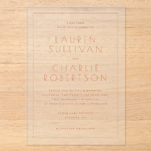 Invitation de mariage élégante et minimaliste rose