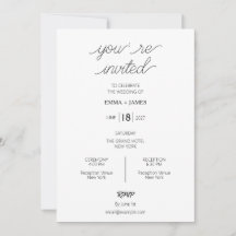 Invitation de mariage élégante et moderne modifiab