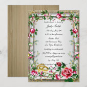 Invitation de mariage élégante et rustique avec de (Devant / Derrière)