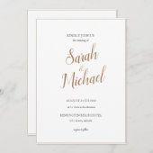 Invitation de mariage élégante et simple moderne (Devant / Derrière)