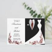 Invitation de mariage élégante et simple, robe de  (Debout devant)