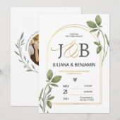 Invitation de mariage élégante et sophistiquée ave (Devant / Derrière)