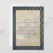 Invitation de mariage élégante et stylée or sarcel (Devant)
