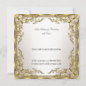 Invitation de mariage élégante et unique en or sép (Dos)