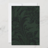 Invitation de mariage élégante et vert foncé (Dos)