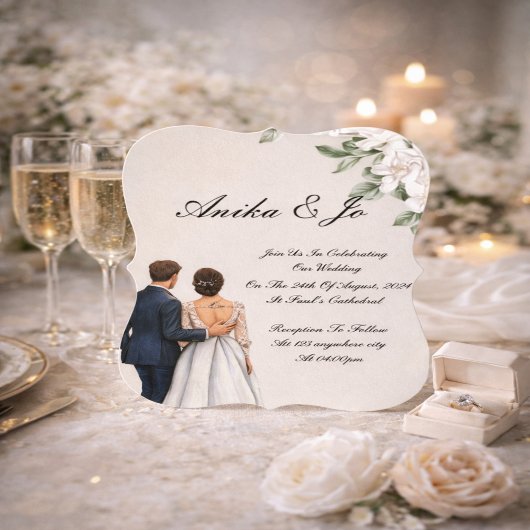 Invitation de mariage élégante florale