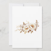 Invitation de mariage élégante florale blanche et (Dos)
