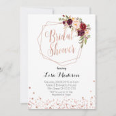 Invitation de mariage élégante florale géométrique (Devant)